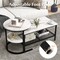 Set of 2 Nesting Coffee Table with Extra Storage Shelf for Living Room